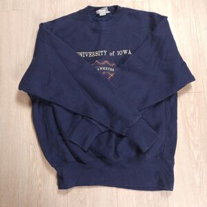 Vintage University Iowa Hawkeyes Sweatshirt Size XL Blue Crewneck Made in USA